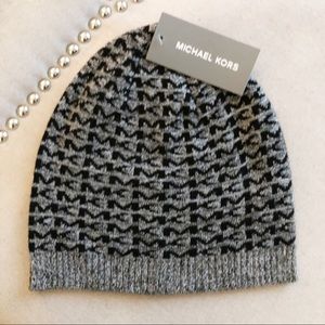 Men’s Michael Kors Gray And Black Monogram Beanie
